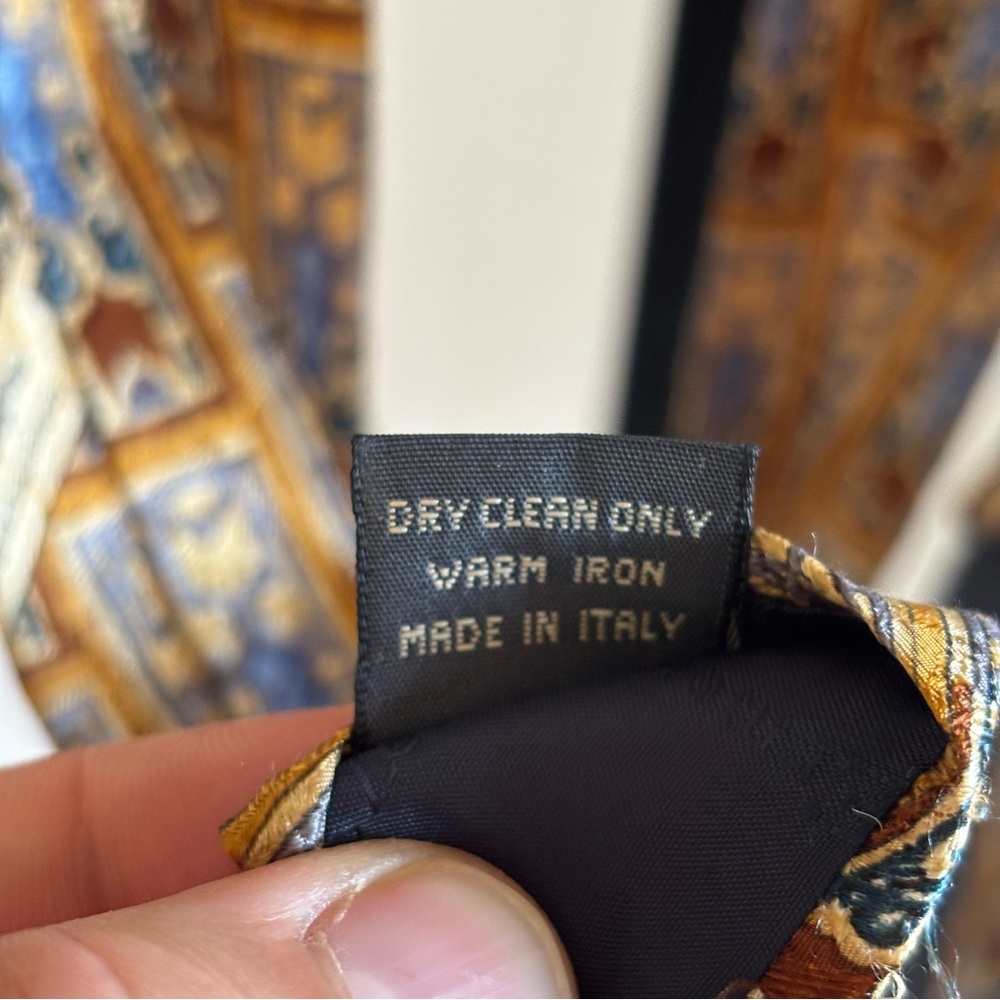 Ermenegildo Zegna Bronze Architecture Window Luxury Silk Tie 59” Long 4” Wide - Picture 8 of 8